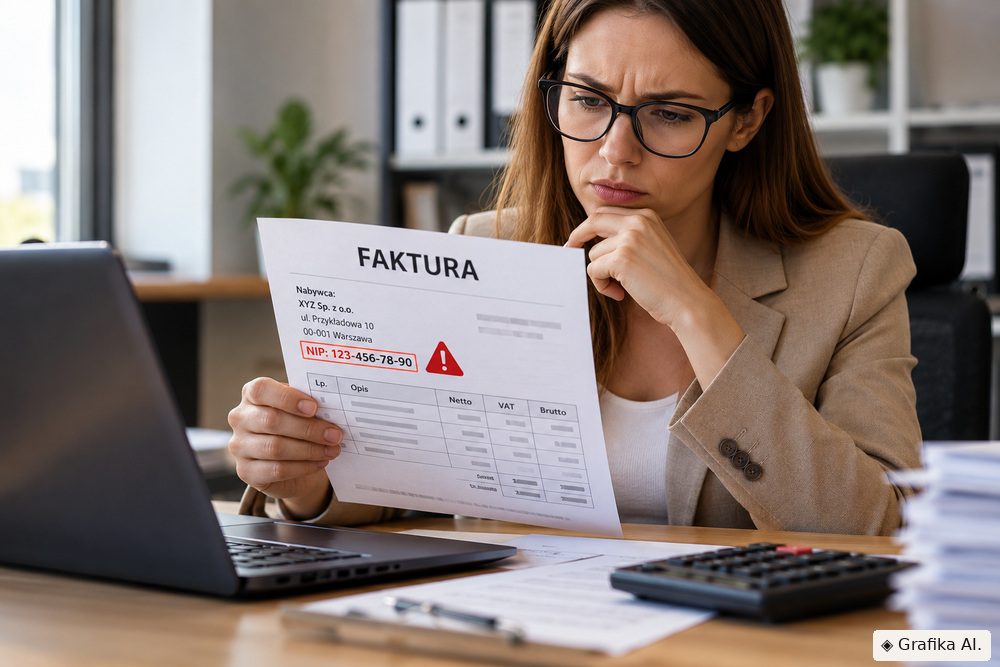 Weryfikacja faktury spółki z zaznaczonym błędnym numerem NIP